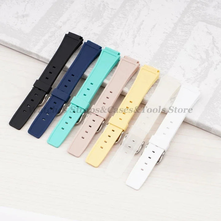 Strap for Casio F84/F91W 18mm Silicone Watchband for F105 F108 FA158 F168 AE1200 AE1300 Replacement Bracelet Men Women Thin Band