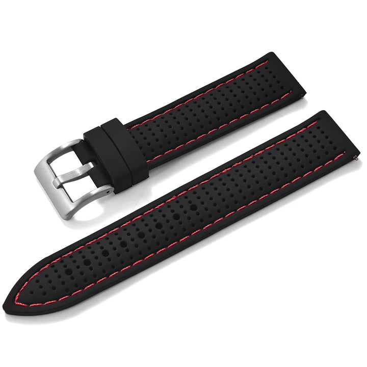 JUELONG Premium Porous Design Soft Rubber Watch Strap Perfect Fit Flat End Universal Quick Release Watch Strap 18mm 20mm 22mm
