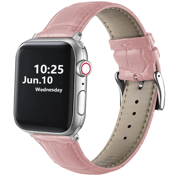 Leather Apple Watch Band (38/42mm, Series 3–6/SE Compatible)