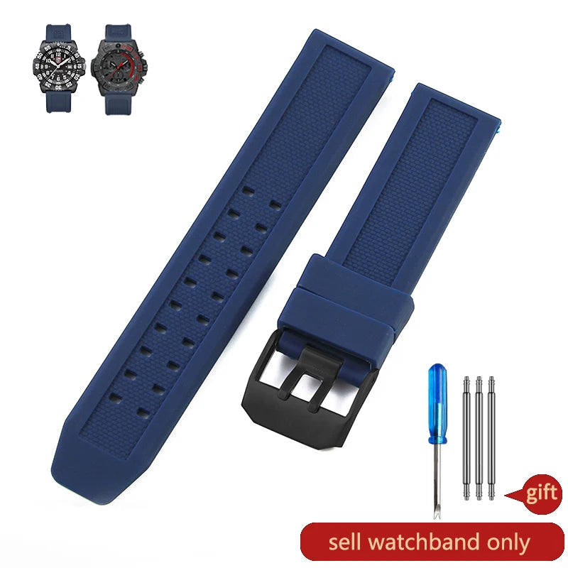 Waterproof Silicone Watch Band 20–23mm for Luminox 3051.BO (Outdoor,