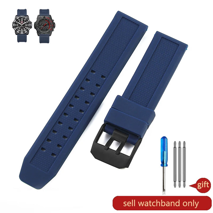 Waterproof Silicone Watch Band 20–23mm for Luminox 3051.BO (Outdoor,