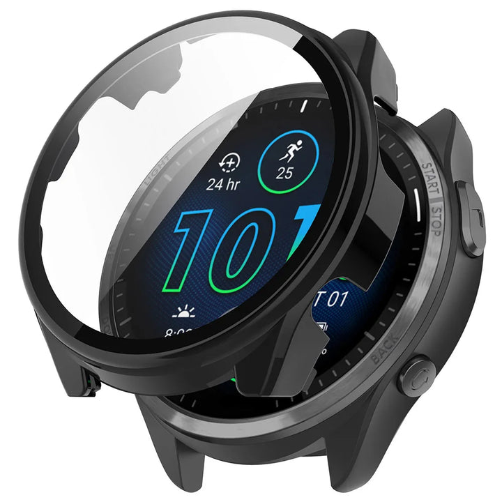 PC & Tempered Glass Protective Case for Garmin Forerunner 255/255S/965