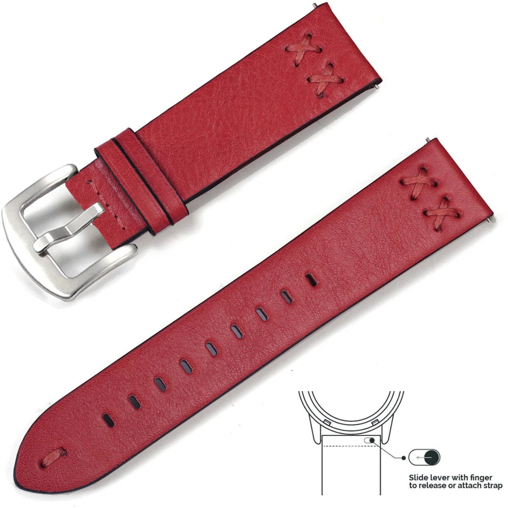 Vintage Genuine Leather Watch Strap 20/22mm