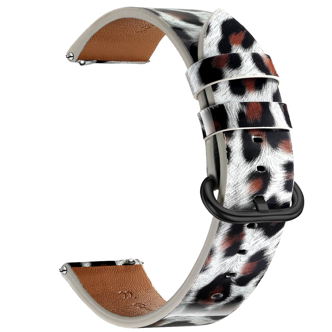 Leopard Print Leather Watch Band 20/22mm (Quick Release)