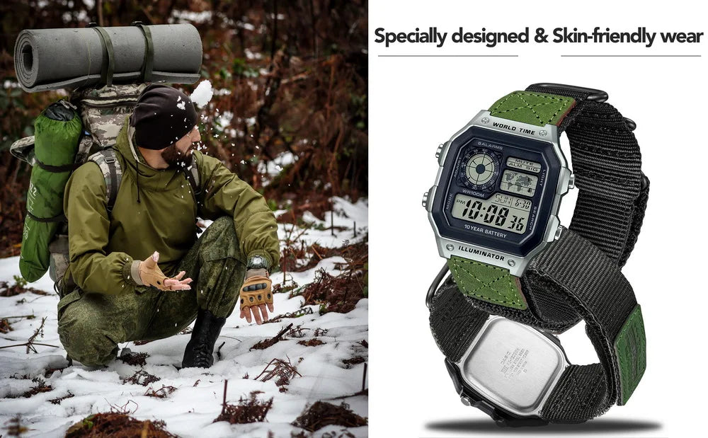 For Casio Watch Band Nylon Leather 18mm Sports Replace Straps Compotible With Gshock AE1200 /1300/W-218H