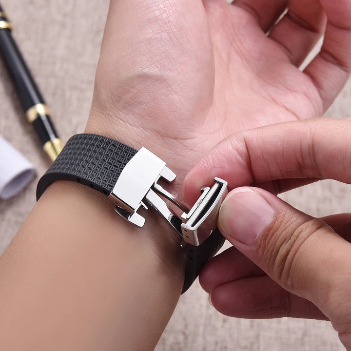 High-Quality CTS FKM Rubber Watch Strap – 18–22mm Quick Release with Spring Clasp, Diver Colors