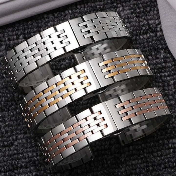 Solid Stainless Steel Watch Band 16–24mm with Butterfly Buckle for TISSOT,