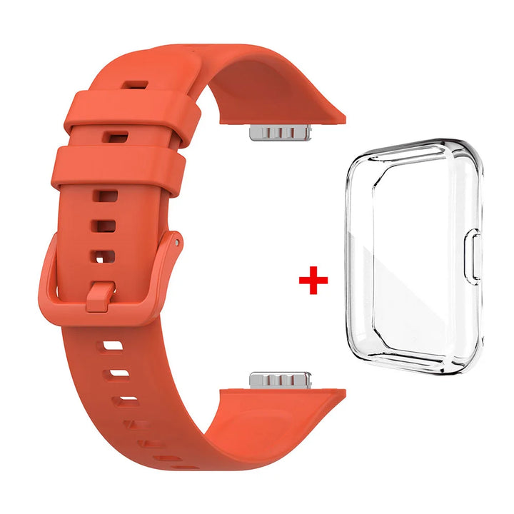 Silicone Strap with Transparent TPU Case for Huawei Watch Fit 2