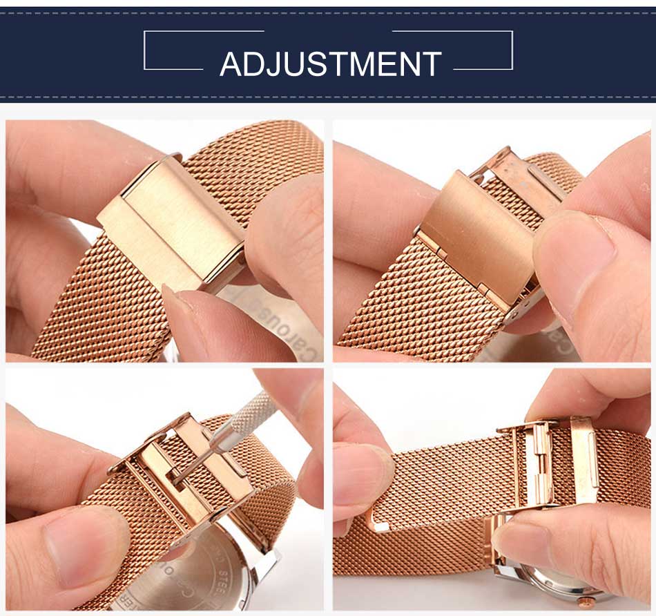 Universal Milanese Stainless Steel Watch Strap (12–24mm)