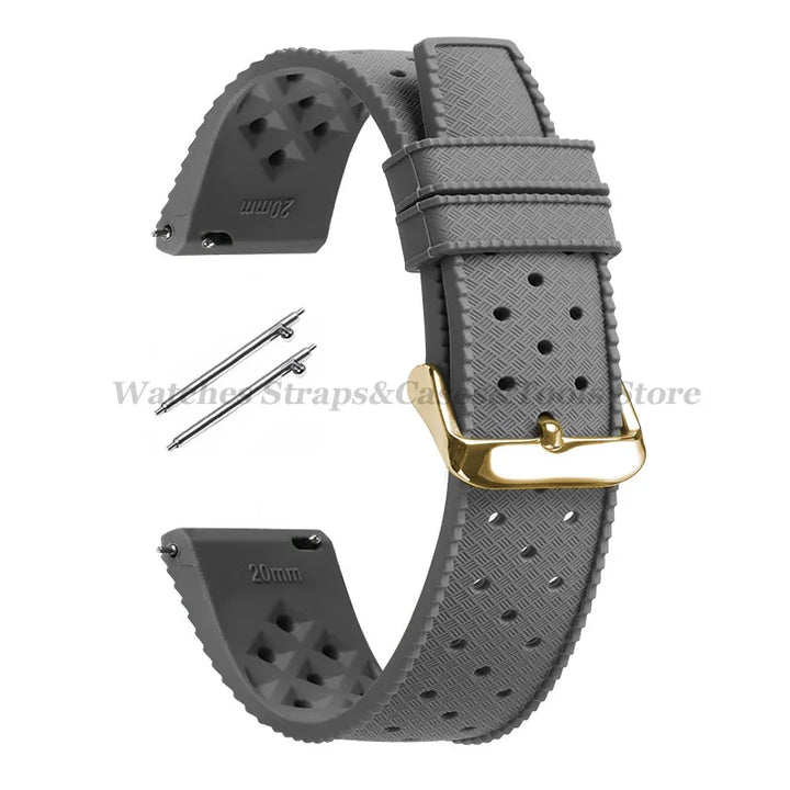 Tropic Silicone Watch Strap 18/20mm 22mm for Seiko for Fossil for Oris Wrist Band Quick Release Soft Rubber Bracelet Replacement