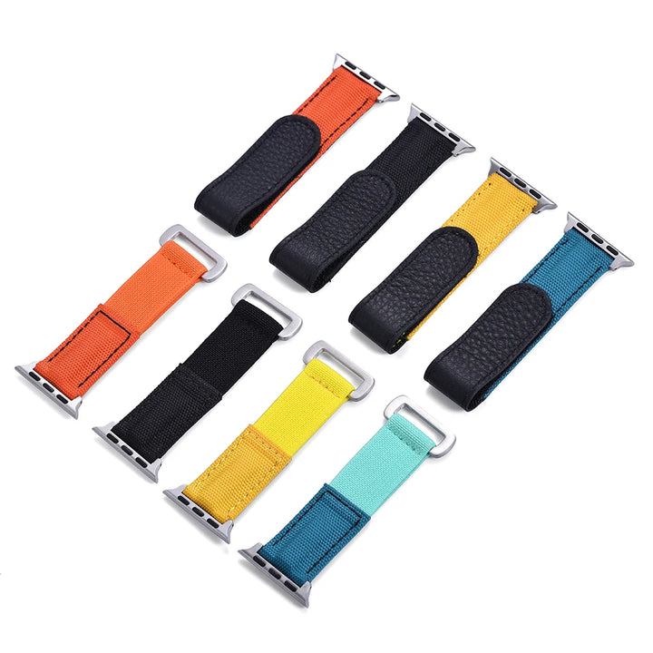 Braided Nylon Solo Loop For Apple Watch Band 45mm Ultra 2 49mm 38mm 44mm 40 41mm 42mm Leather Bracelet Series 10 9 8 7 5 se Belt