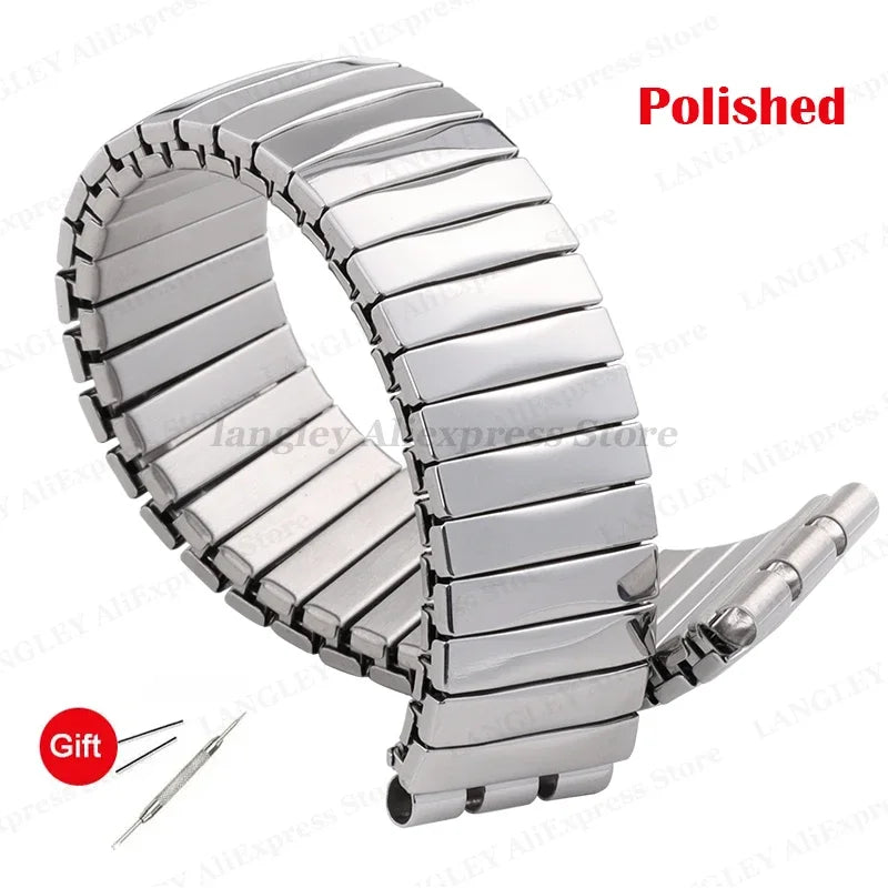 Elastic Metal Stretch Watch Band for Swatch – 17/20mm Stainless Steel
