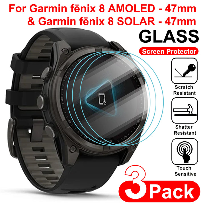 9H Tempered Glass Screen Protector for Garmin Fenix 8 43/47/51mm