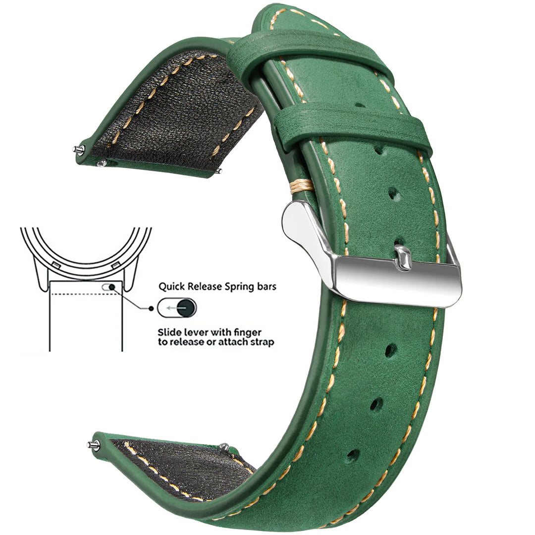 Wax Vintage Leather Watch Strap 14–24mm