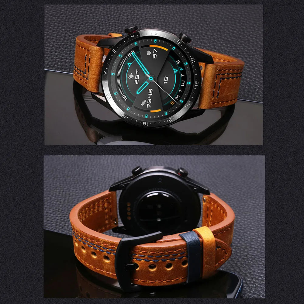 Vintage Genuine Leather Watch Strap 20/22mm