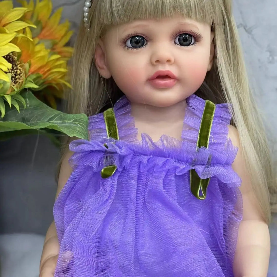 NPK 55CM Lifelike Reborn Toddler Princess Betty Soft Touch Vinyl Body Real Baby Doll with Blond Hair