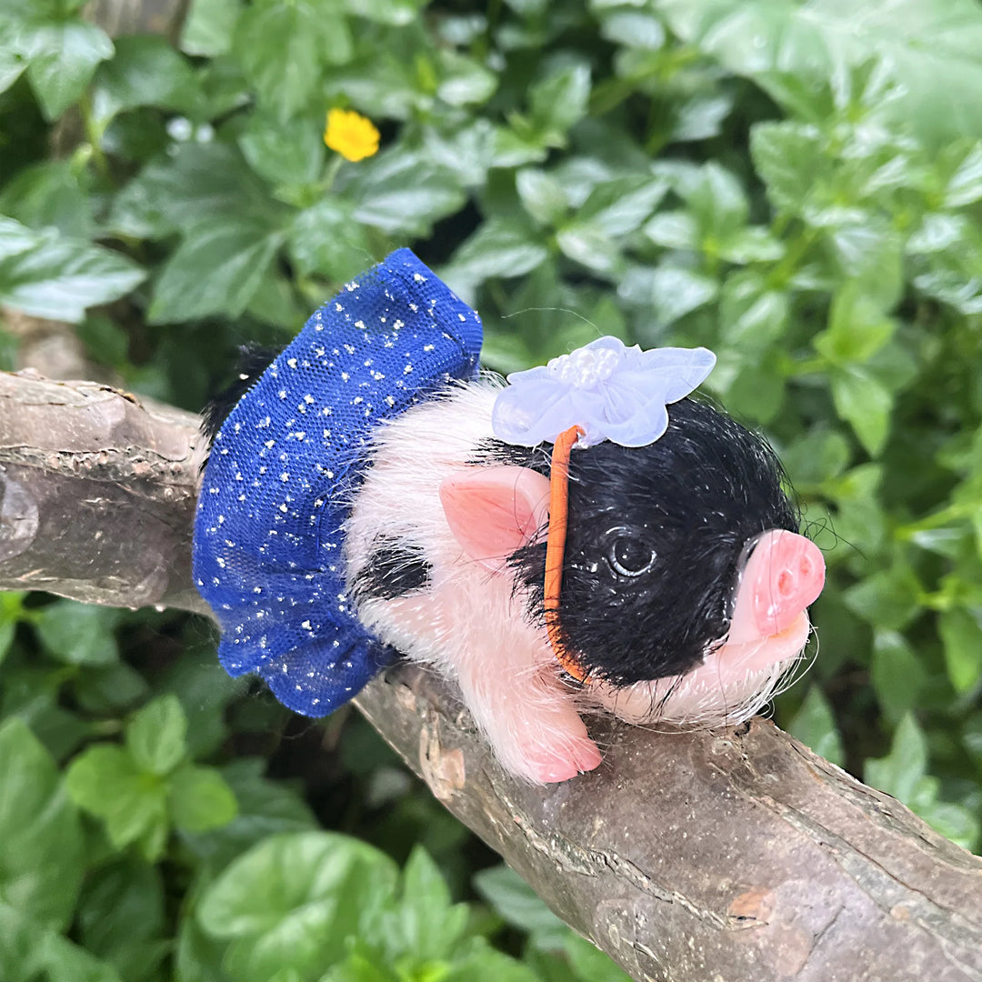 12 cm Mini Silicone Reborn Piglet Doll + 3 Outfits