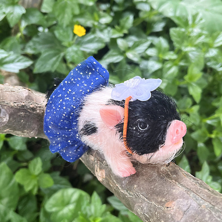 12 cm Mini Silicone Reborn Piglet Doll + 3 Outfits