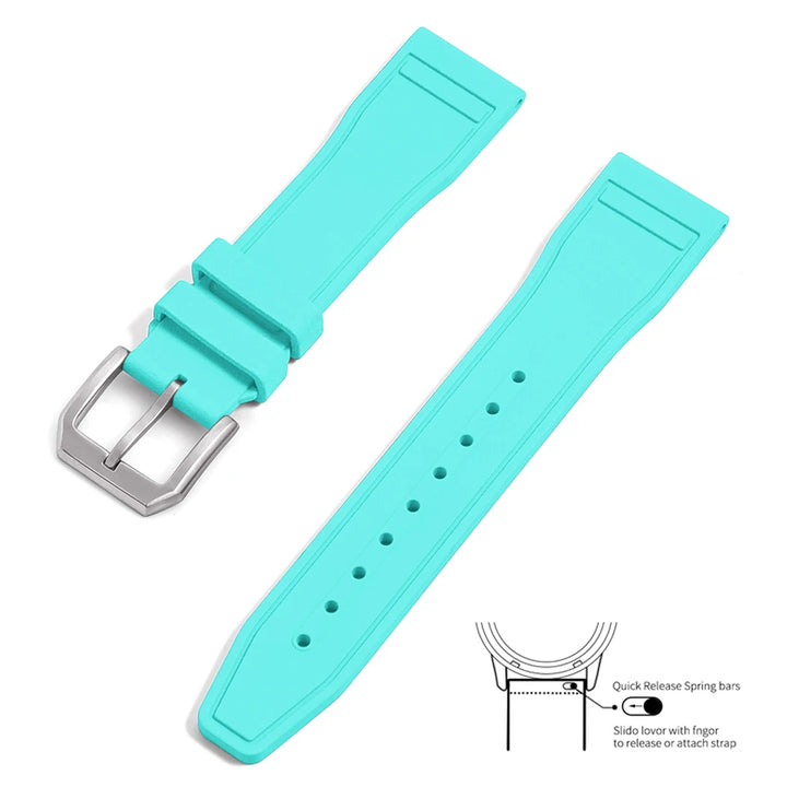 Premium Grade Fluororubber FKM 20mm 21mm 22mm Watch Strap Diving Waterproof Quick Release Watchbands