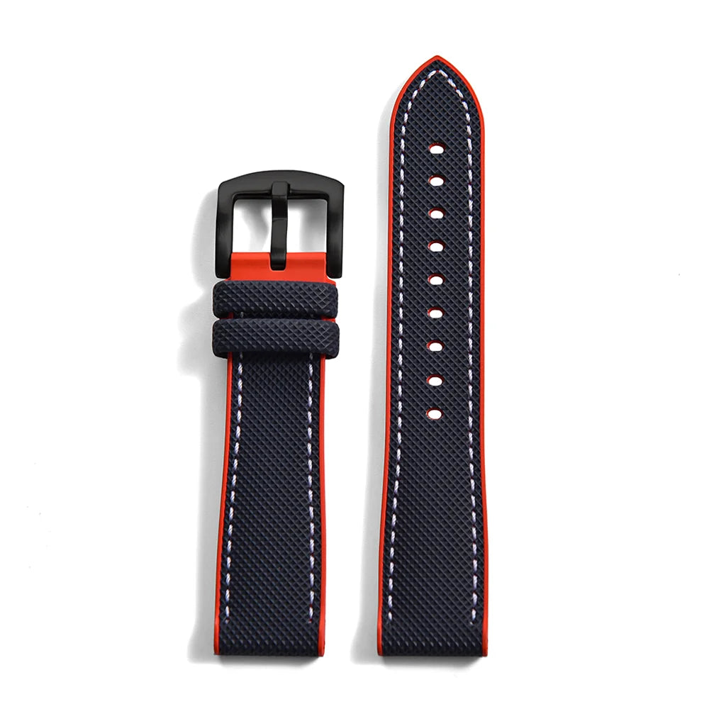 Premium Grade Hybrid FKM Nylon Watch Strap 18mm 20mm 22mm 24mm Fluoro Rubber Watchbands For Each Brand Diving Watches