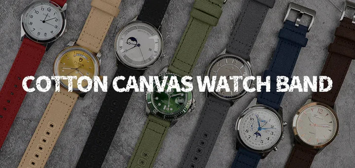 Braided Canvas Watch Band for Samsung Galaxy 3/4 40mm 44mm Classic 46/42mm Quick Release Bracelet for Huawei Strap18mm 20mm 22mm