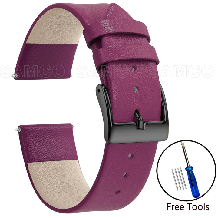 Minimalist Leather Watch Strap 12–22mm