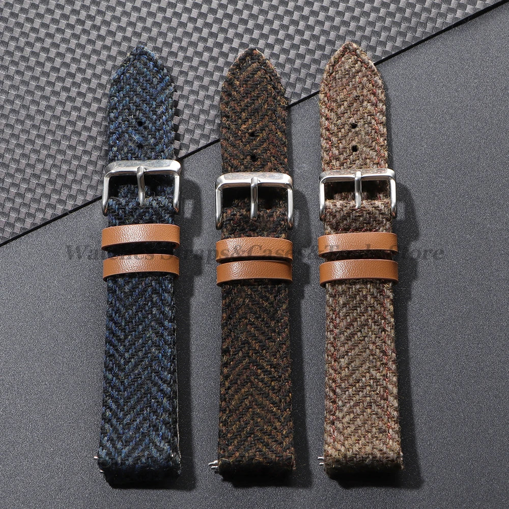 Vintage Leather Nylon Strap (18–22mm) – Quick Release Replacement