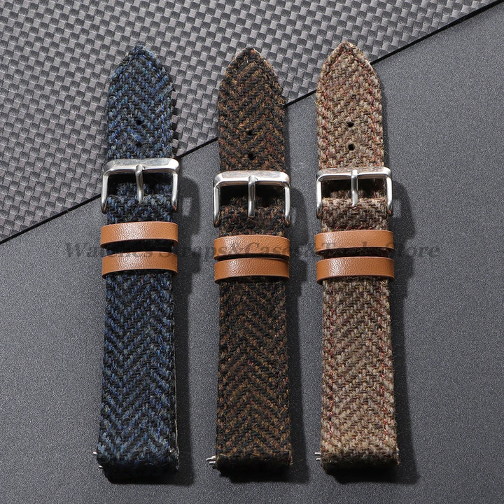 Vintage Leather Nylon Strap (18–22mm) – Quick Release Replacement