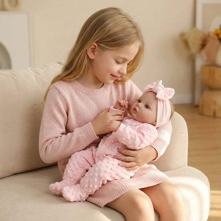 NPK Reborn Baby Doll Meadow 18-inch Collectible Art Doll Handmade Soft Body 3D Skin Visible Veins Festival Gift