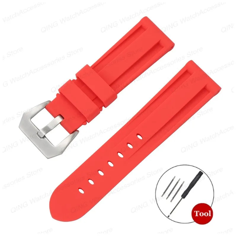 Panerai Silicone Watch Strap – 20–26mm, Waterproof Rubber Band