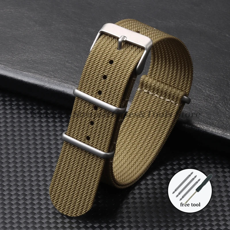 High-Quality Nylon Watch Strap 18/20/22mm (Military Style)