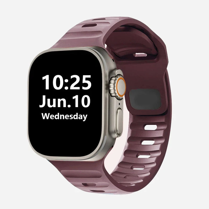 Silicone Apple Watch Band 38–49mm for iWatch Series 3–8 & Ultra