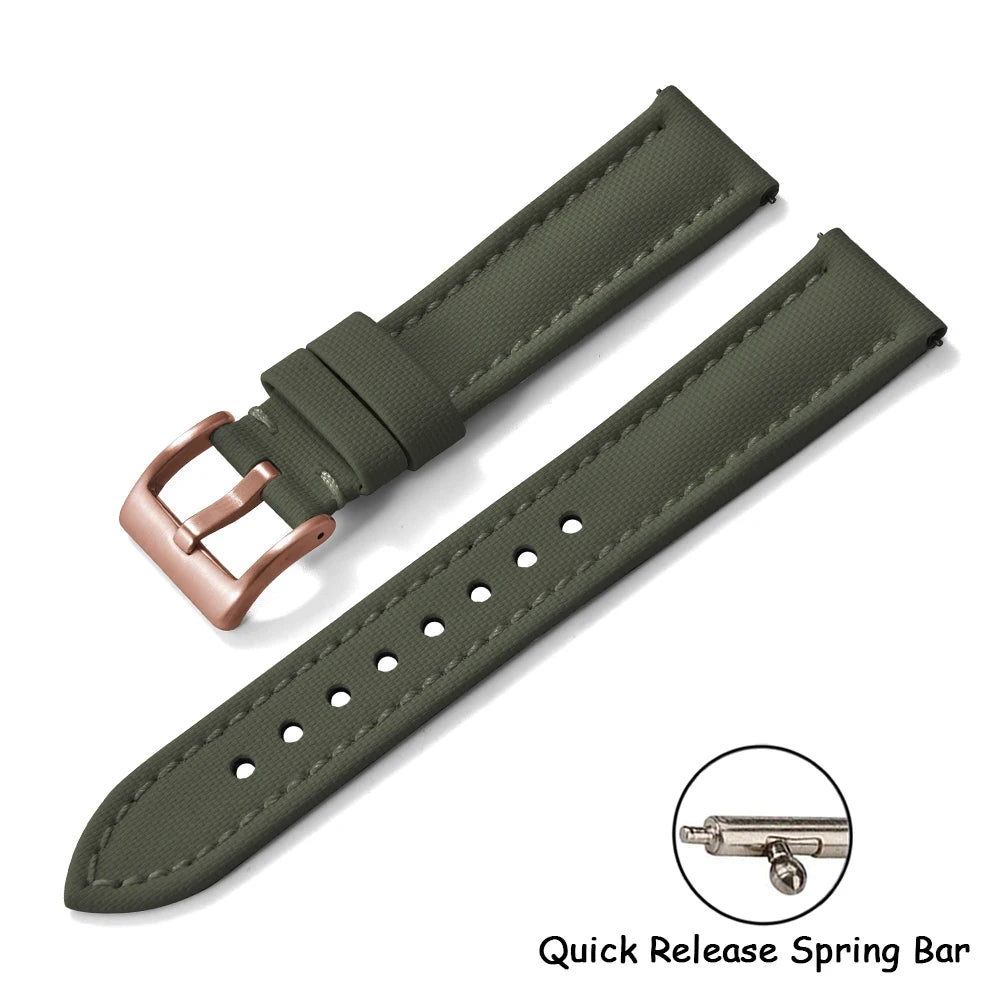 Universal Sailcloth Watch Band 18mm 20mm22mm Sailcloth Leather Strap Qucik Release Bracelet Accessories for Omega for Seiko Belt