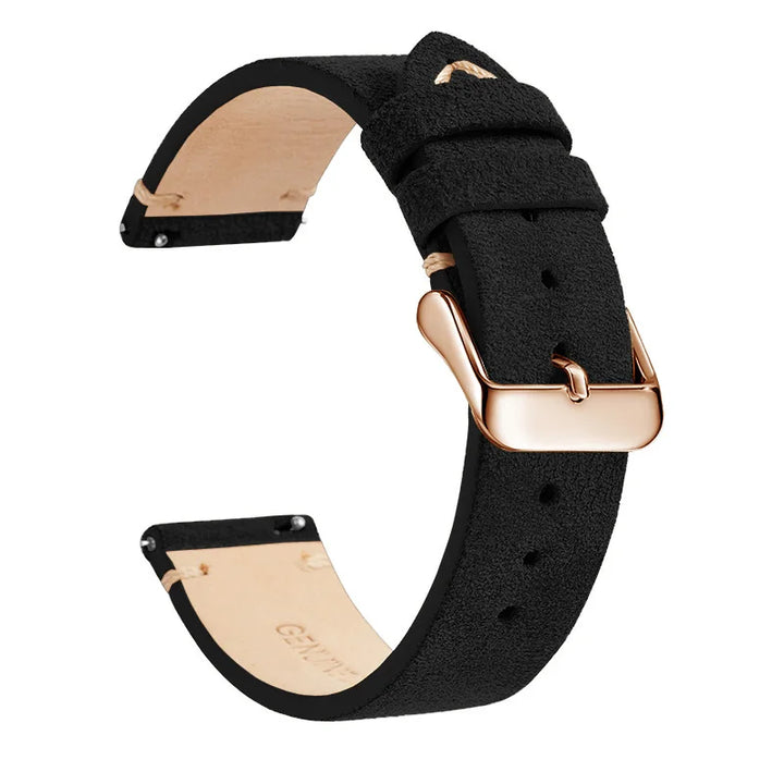 Genuine Leather Quick-Release Watch Strap 14–22mm
