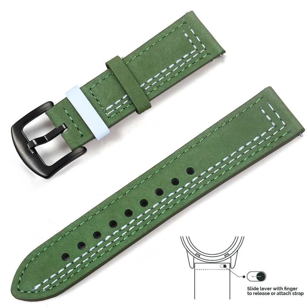 Vintage Genuine Leather Watch Strap 20/22mm