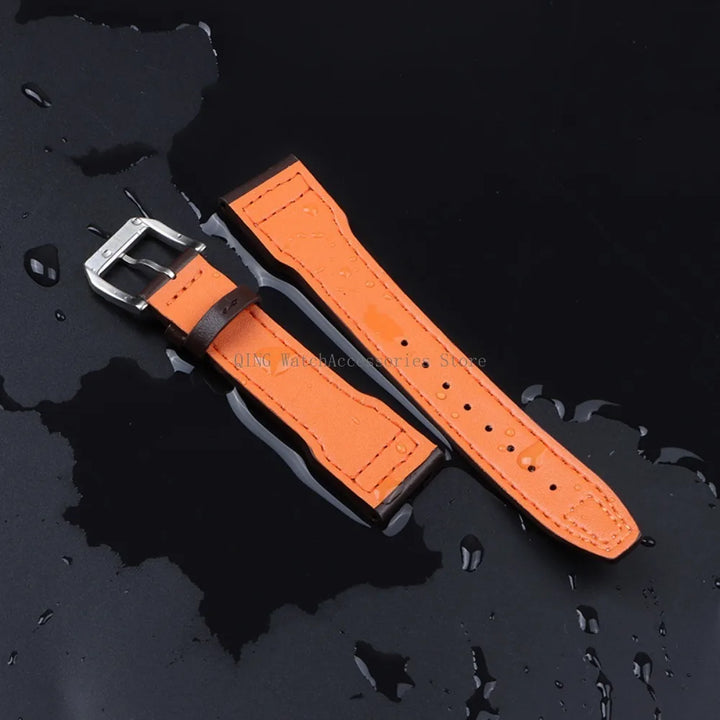 Genuine Cowhide Leather Strap for IWC Pilot – 20/21/22mm, Folding Buckle