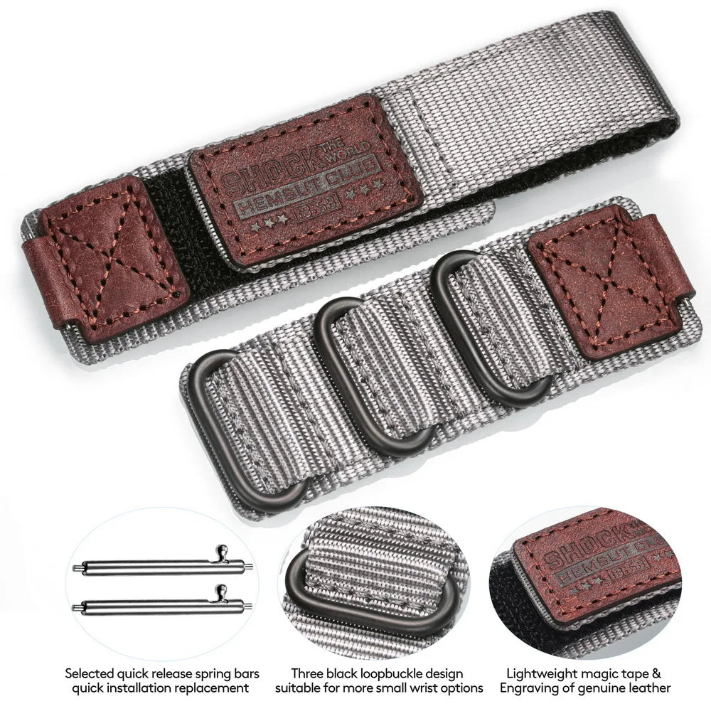 For Casio Watch Band Nylon Leather 18mm Sports Replace Straps Compotible With Gshock AE1200 /1300/W-218H