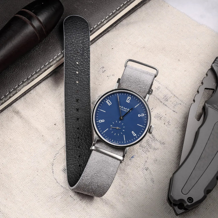 HEMSUT Genuine Leather Suede Watch Strap – 18–22mm Military Style