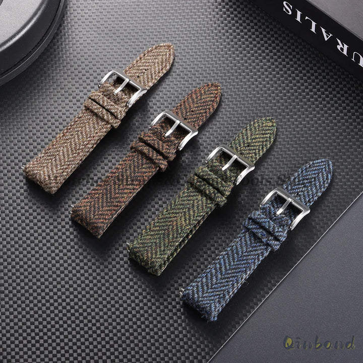 Tweed Sailcloth Watch Band Strap 18mm 20mm 22mm for Omega for Seiko Quick Release Weave Bracelet for Men Women Watch Accessories