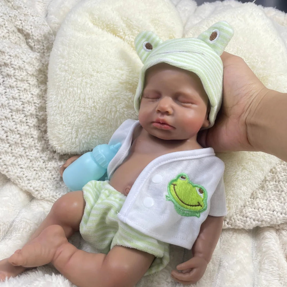 32 cm African American Loulou Full Silicone Reborn Baby – Soft Washable Body