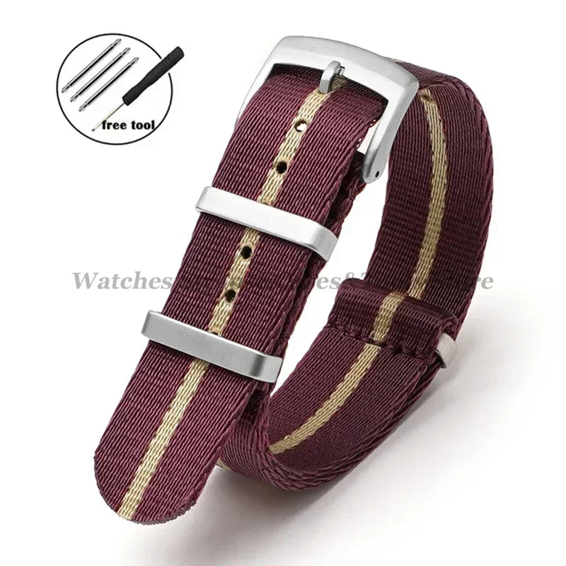 Nylon Watch Strap for Omega 007 for Seamaster 300 Canvas Watchband 18mm 20mm 22mm 24mm for Seiko Men Sport Bracelet Wrist Band