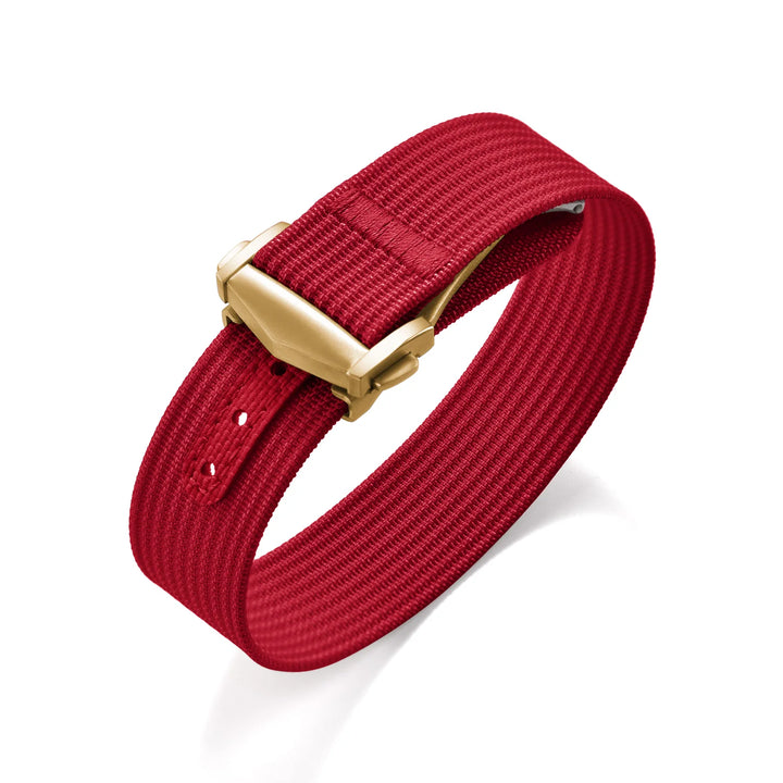 Ribbed Nylon & FKM Rubber Watch Strap – 18–22mm Folding Buckle for Omega, Tudor & Seiko