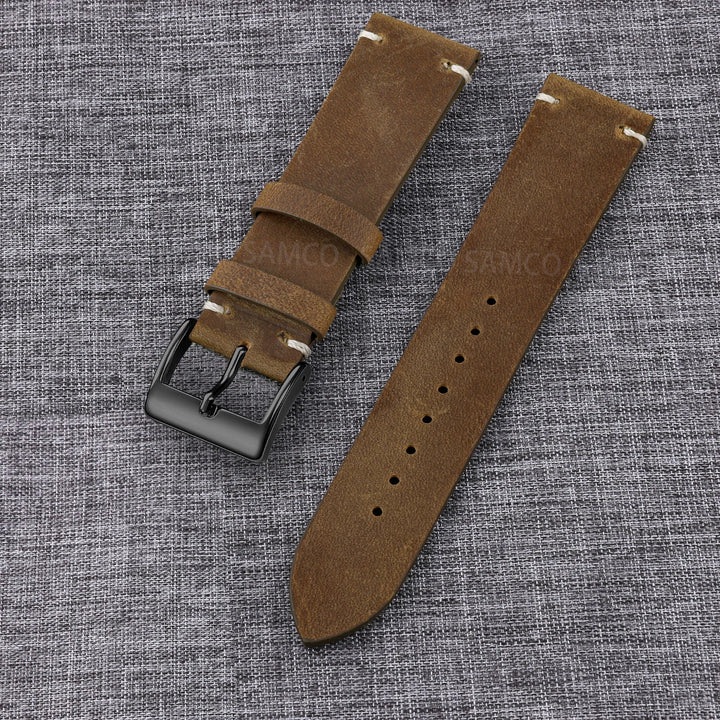Vintage Top-Grain Leather Watch Strap (18–24mm)