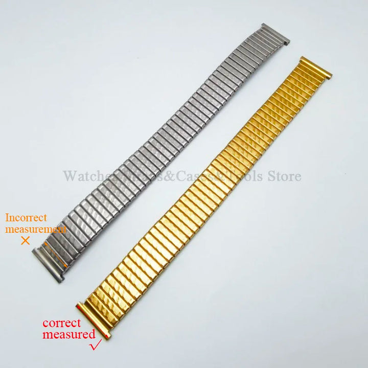 Stainless Steel Elastic Stretch Watch Strap – 12–20mm, Expansion Band