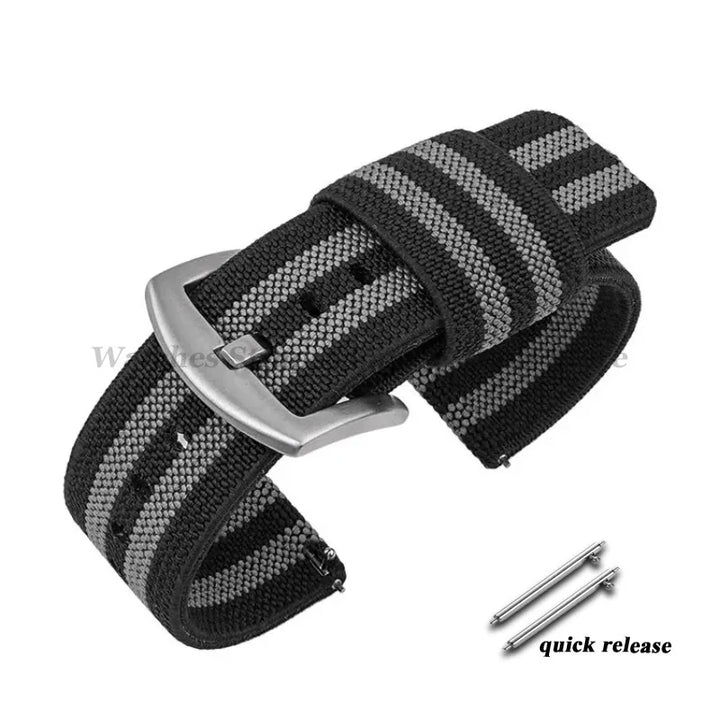 Nylon Watch Band 18mm 20mm 22mm 24mm Woven Elastic Strap for Seiko for Omega Quick Release Wristband Military Men's Sport Bands