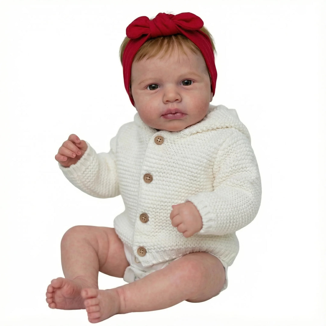 NPK 19inch LouLou Awake Doll with Soft Cloth Body - Detailed Painting Lifelike Real Soft Touch with Hand Rooted Hair