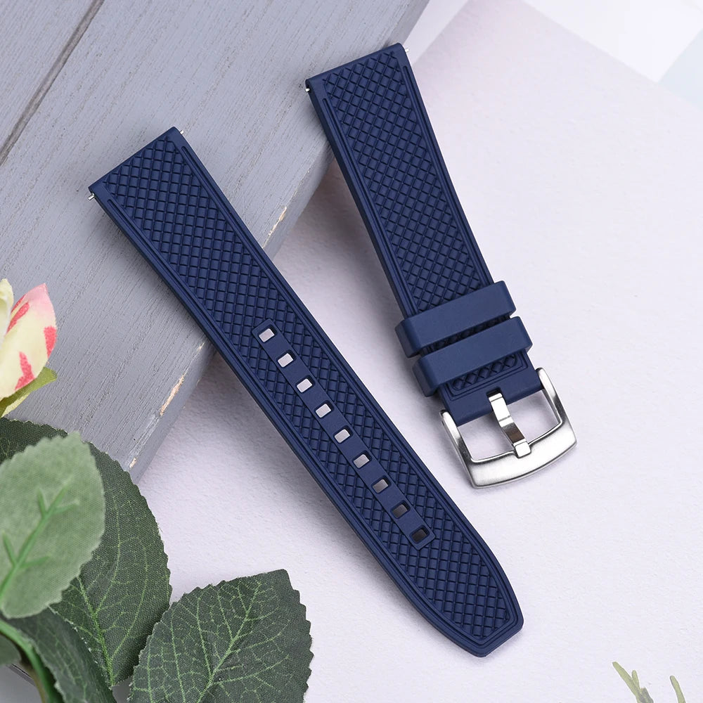 NATOBELT Bullet Shape HAISCH FKM Rubber Watch Strap 18mm 20mm 22mm 24mm Quick Release WatchBand Diving Waterproof Wristband