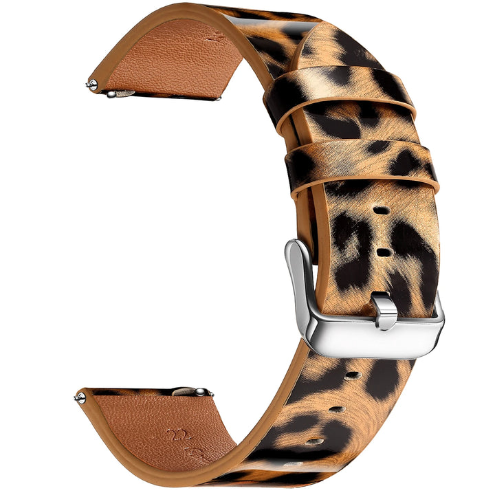 Leopard Print Leather Watch Band 20/22mm (Quick Release)