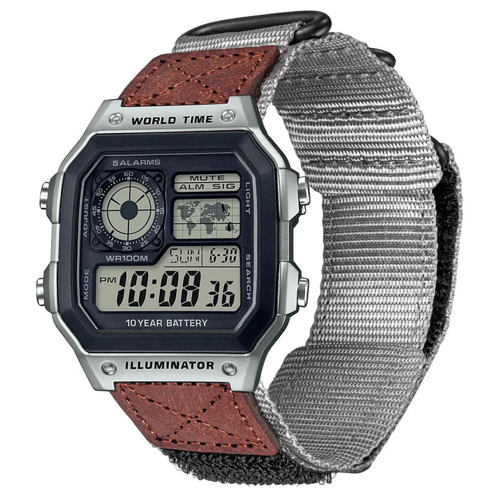 For Casio Watch Band Nylon Leather 18mm Sports Replace Straps Compotible With Gshock AE1200 /1300/W-218H