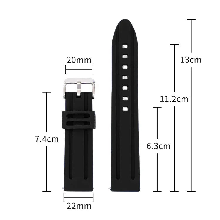 30mm 28mm 26mm 24mm Rubber Watch Strap 18mm 20mm 22mm Men's Sport Watchband Soft Diving Waterproof Silicone Wrist Belt Bracelet